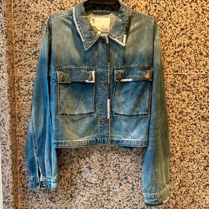 NWT Anthropologie Jean Jacket with Embroidery detail by Pilcro designed in Phila